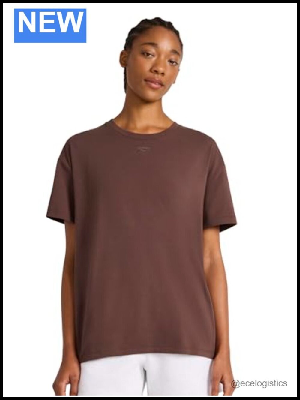 Oversized Crewneck T-Shirt, Lightweight Stretch Cotton, Graphic Logo Tee